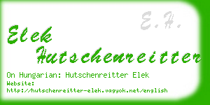 elek hutschenreitter business card